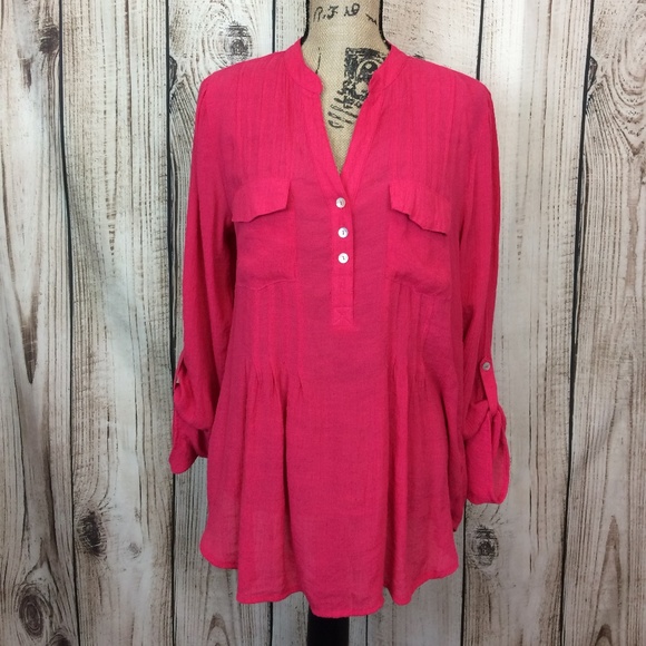 Zac & Rachel Tops - 🔥5/$18🔥Zac & Zoe Pink Unix’s Top Blouse Large